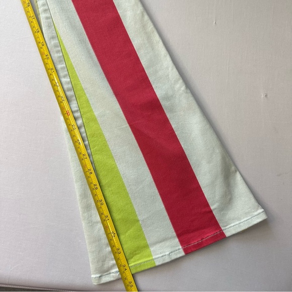 Alice & Olivia Striped Bell Bottom flared retro low waisted Jeans size 2 / 26 - Picture 5 of 11